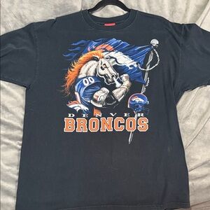 NFL Denver Broncos Black Graphic Tee with Orange & Blue